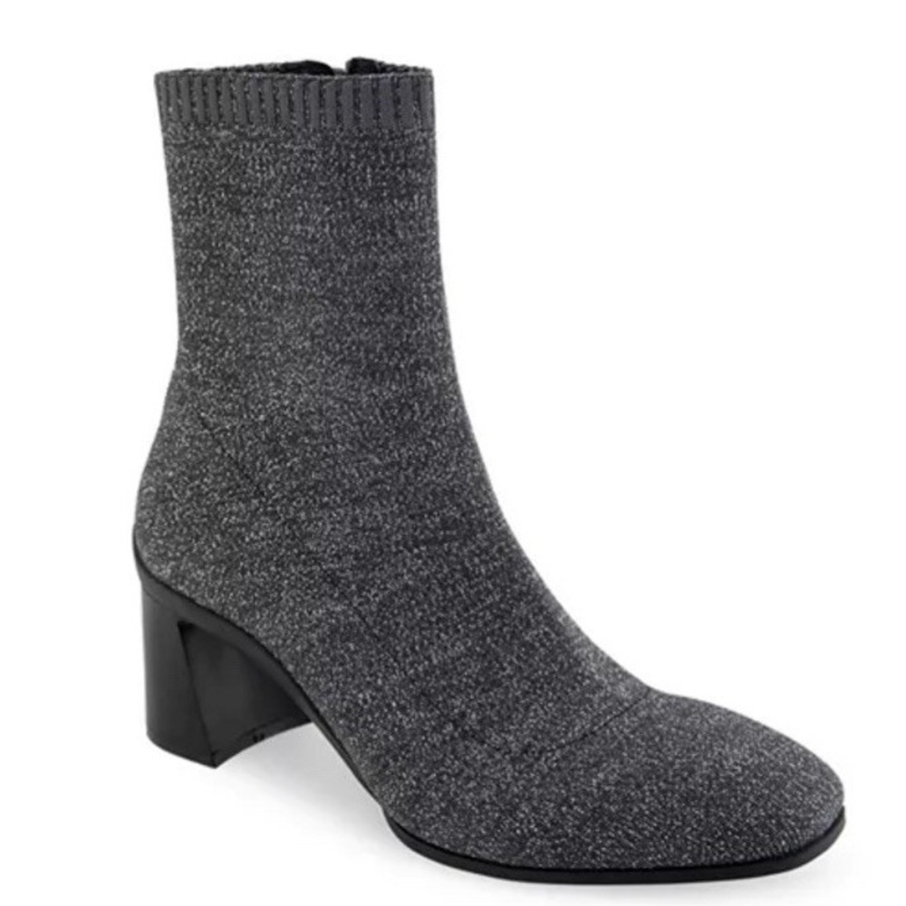 Aerosoles Cezarina Ankle Boots Gunmetal Metallic Knit - Women's Size 7M